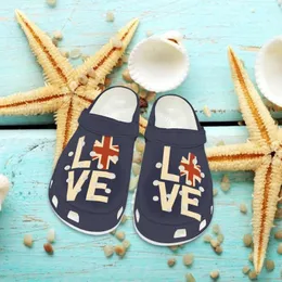 Slippers Nopersonality British Style Ladies Outerwear Jamaican National Flag Pattern Women's Heel Sandals Letter Print Shoe