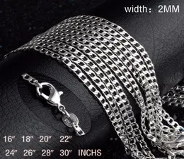 Kasanier Whole 20pcs 925 Silber Halskette fest 2 mm 16 30 Zoll Mode Schmuck Halsketten Männer039s und Frauen039s Party 4344530
