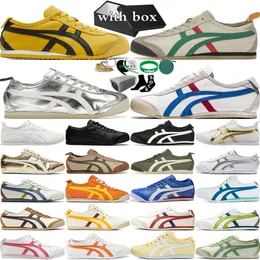 Com Box onitsukas tiger mexico 66 tênis de tênis masculas sapatos casuais, matar birch birch preto branco rosa tokime