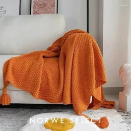 Cobertores Tassel mico de bola cobertor Office Air Condicioning Break Capa de lã Nórdica Lazer de cabelos de areia