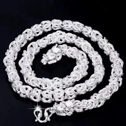 Collana in argento sterling solido per uomini classici rubinetti da 8 mm da 8 mm Dragon da 60 cm FATTO GIOITÀ DI MASSIONE DELLA MASIONI DI MASSIONE 240511