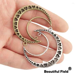 Charms 5pcs 51 44mm Antique Tibetan Silver Bronze Plated Classic Pendants Bracelet Necklace Accessories Moon Connector