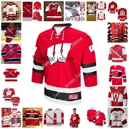 VIN NCAA WISCONSIN BADGERS CUSSATO Hockey College Jersey 28 Shay Donovan 29 Ben Garrity 31 Cameron Rowe 35 Jared Moe 25 Dominick Mersch 26