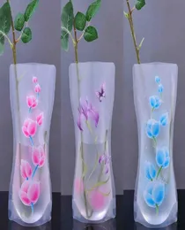 Katlanabilir çiçek vazo plastik vazo taşınabilir ekofri -dostu sevimli evlilik ofisi ev dekorasyon rastgele pvc plastik çiçek vazo4685088
