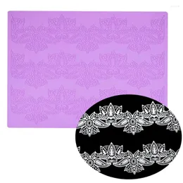 Backformen 39,5x29.5 cm Silikonzuckerspitzenmatte für Kuchen Dekorieren Hochzeitswerkzeuge Fondant -Eindruck