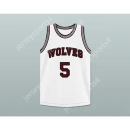 Custom qualsiasi nome Qualsiasi squadra Hakim 5 Wolves High School Basket Basketball Jersey All Cucited Dimensioni S-6XL di alta qualità