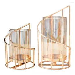 Mum Tutucular Demir Geometrik Tasarım Çay Işık Adive Tutucu Tealight Vintage Düğün Ev Dekorasyonu