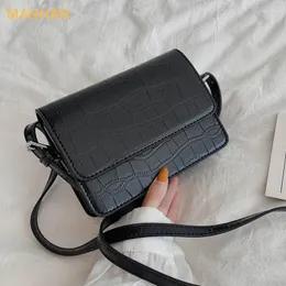 Sagne a tracolla Manhan 2024 Stone Pattern Mini in pelle Crossbody for Women Color Solid Simple Borse Luxury cellulare Borse