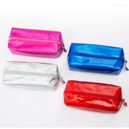 Bolsas de cosméticos Bolsa de maquiagem à prova d'água Organizador PVC Laser Handbag colorido Fashion Fashion Versão coreana Pintura de batom armazenamento