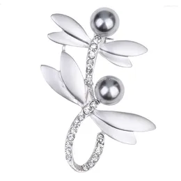 Brooches Lureme Sweet Cute Alloy Dragonfly With Pearl Pin Brooch For Women Girl Party Jewelry Accessories (br000027)