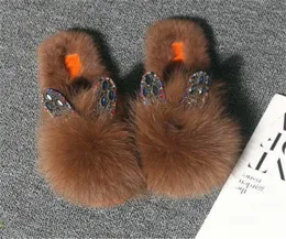 Aoxunlong Women Winter Furry kapcie modne futra kryminla slajdy panie pluszowe buty lady ciepłe puszyste flip klapki urocze6044343