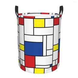 Torby pralni Mondrian Minimalist de stijl Modern Art II Fatfatin Składane koszyki Brudne ubrania Sundrie Storage Basket Home Organizer