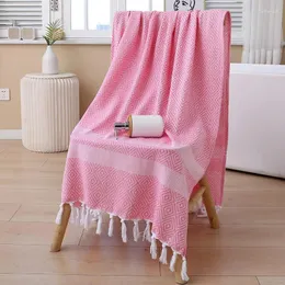 Handtuch Tropfen Baumwollbad Türkisch mit Quasten weicher Erwachsener Unisex Haushaltsstrand große absorbierende Picknickmatte