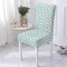 椅子は幾何学的なプリントストレッチスパンデックスカバー取り外し可能なオフィスシートクッションホーム装飾アクセサリーCapa de Cadeira