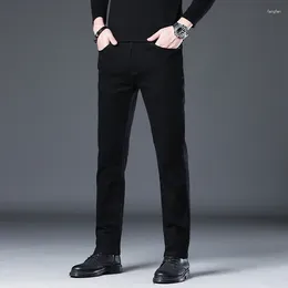 Men's Jeans Spring And Autumn Non-fading Cotton Black Stretch Male Korean Slim Straight Leg Pants Men Luxury Denim