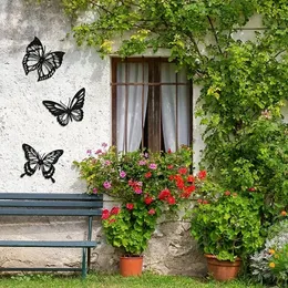 CIFBUY 3pcs Decor con parete in metallo a farfalla nera Dragonfly Hummingbird Butterfly Metal Wall Art Decor per decorazioni per la casa 240506