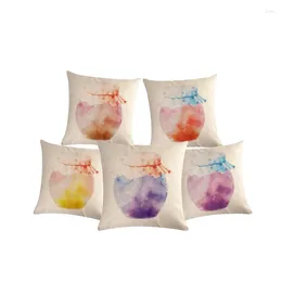 Kudde Coton Linen Square Decorative Throw Case Altar Cover för soffa Couch Home Deco 45x45cm Bottle Watercolor ZY549