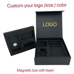 500pcs custom boxes Velvet Black Custom Foam Magnetic Package Gift Package Paper Magnetic Box Insert With Foam 240510