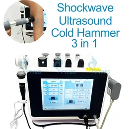 3 I 1 Shock Wave Machine med Cold Hammer Shockwave Therapy för ED Ultra Wave Physiotherapy Knee Pain Relief