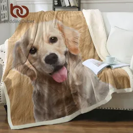 Blankets BeddingOutlet Fluffy Golden Retriever Sherpa Fleece Blanket Warm Soft Schnauzer Print Throw Plush Sofa Couch Bed