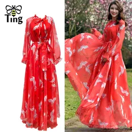 Parti Elbiseleri Tingfly Vintage çiçek baskı boho maxi longa elbise gece kadınları artı boyutu bohem gündelik vestidos elbiseler