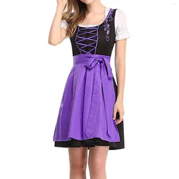 Festklänningar Kvinnor Oktoberfest Beer Girl German German Dress Square Neck Förkläde Cosplay Costume For Women Festival Performance