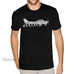 T-shirt maschile uomo abbigliamento divertente arte aerea aereo aeroplano tshirt bianco evoluzione cessna pilota flugzeug hombre t ropa hombre personalizzata t240510