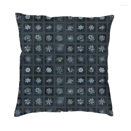 Pillow Christmas Snowflake Collage Capa 50x50cm Cristais escuros Alexey Soft Luxury Throw Case para sofá de carro