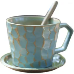 Fincan tabakları retro kahve fincanı sıcak kupa tabakası ofisiyle seti Tazas de Ceramica creativ tazza colazione cadeau mariage bardak