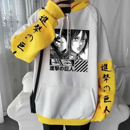 Felpa con cappuccio maschile Fedeshirts Attacco anime caldo a Titan Plus Le dimensioni con cappuccio Ackerman Mikasa Mikasa Stampato con cappuccio da uomo Donne Domenne Harajuku Warm Strtwear T240510