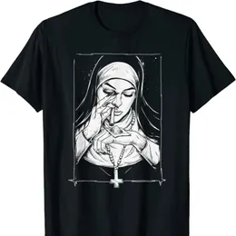 メンズTシャツヴィンテージデビル不幸な修道女Tシャツハラジュクカジュアル新到着Tシャツ夏の男性プリントTシャツカジュアルクールTシャツ男性トップT240510