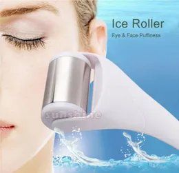 Новая мини -мини -кожа с нержавеющей голове Cool Ice Roller Face Massager Massager Marzyles Mizlles Puphy Eye Hold Ice Derma Roller Therapy4838322