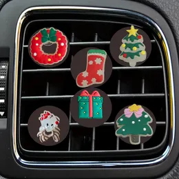 Andra interiörstillbehör Fluorescerande Christmas Cartoon Car Air Vent Clip Clips Conditioner Outlet per Fesher for Office Home Drop OTBTF