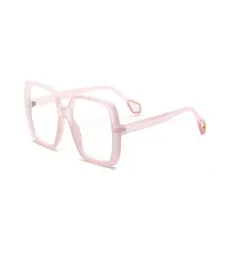 Moda kwadratowy kwadrat Sungogle damskie okulary rama przezroczysty obiektyw vintage semimetalowe okulary mężczyźni optyczne okulary ramy 5897047