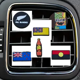 Interior Decorations Food Flag Cartoon Car Air Vent Clip Outlet Per Conditioner Clips Square Head Freshener Drop Delivery Oty5B