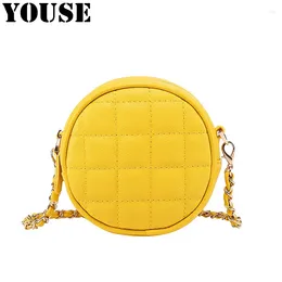 Shoulder Bags YOUSE Brand 2024 Women's Small Round Bag Cute Summer Fresh Rhomboid Embroidery Line Versatile