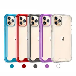 Military Grade Drop Protection Cases Transparent Acrylic TPU Shockproof Cover For iPhone 15 14 13 12 11 Pro XR XS Max X 8 SE2 Samsung S8 S9 S10 Plus S20 FE S24 Ultra A21S