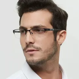 2023 Moda anti -azul Men Light Men Half Frame Eyewear Retro Myopia EyeGlasses Trend Optical Computer Eye Glasses 240507