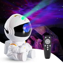 Galaxy Star Astronaut Projector LED Night Light Starry Sky Porjectors Lampe Dekoration Schlafzimmer Zimmer dekorativ für Kinder Geschenke 240507