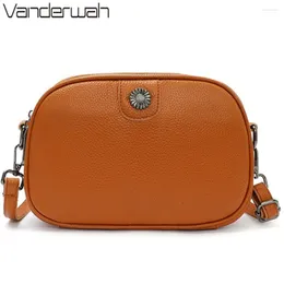 حقيبة Vanderwah حقيقية بقرة كتف صغيرة أكياس الكتف للنساء 2024 سيدة بسيطة مصممة حقائب اليد جودة عالية