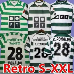 Koszulki piłkarskie 01 02 03 04 Lisboa Retro piłka nożna Ronaldo Marius Niculae Joao Pinto 2001 2002 2003 2004 Lizbon Cronaldo Classic Vintage Football Shirts Tops SPO