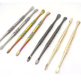 Rainbow Sier Dab Długie hurtowe narzędzie Dabber Tool Metal Single for Wax Dry Herb Fy3679 B1013 BER