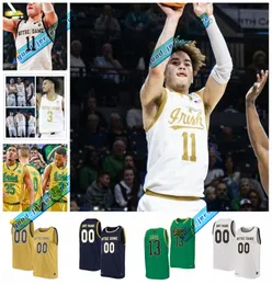 Custom NCAA Notre Dame Fighting Irish College Basketball Jerseys Carey Booth Raheem Braiton Markus Burton Thomas Crowe Tae Davis Zane Harbaugh Thomas Hattan Imes