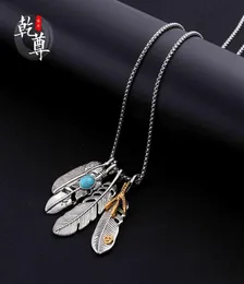 Япония и Южная Корея Такахаши Горо ожерелье с пером Men039s Titanium Stuld Sature Par