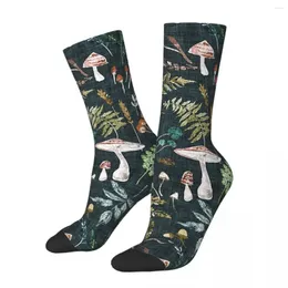 Socks Grove masculino Midnight Cogumelos Cogumelos Florestas Praques de ginástica florestal Bolsa de mochila impressão 3D Garotas do meio da calça