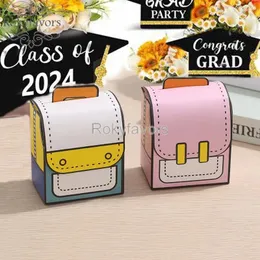 Party Favor 24pcs Pink/Blue School Bag Candy Pudełka Gradulacja Favors Back to Event Pomysły
