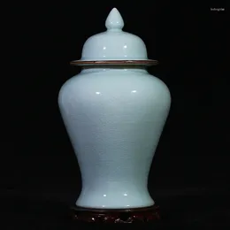 Бутылки для хранения Jingdezhen Керамические имбирные банки антикварные фарфоровые храмовые банка Blue Crack.