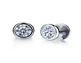 Stud FATE LOVE Earing For Men Silver Color Stainless Steel Boy Male Earrings Charms Fashion Jewelry White Black49770577914242
