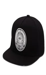 2018 Fashion Round Label Triangle Eye Illuminati Snapback Caps Frauen verstellbare Baseball -Kappe Snapbacks Hip Hop Hats9607235