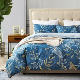 寝具セットジャンビーコットンホームテキスタイルプラントプリント布団カバーセット枕カバー豪華なアメリカンキルト高品質ベッド